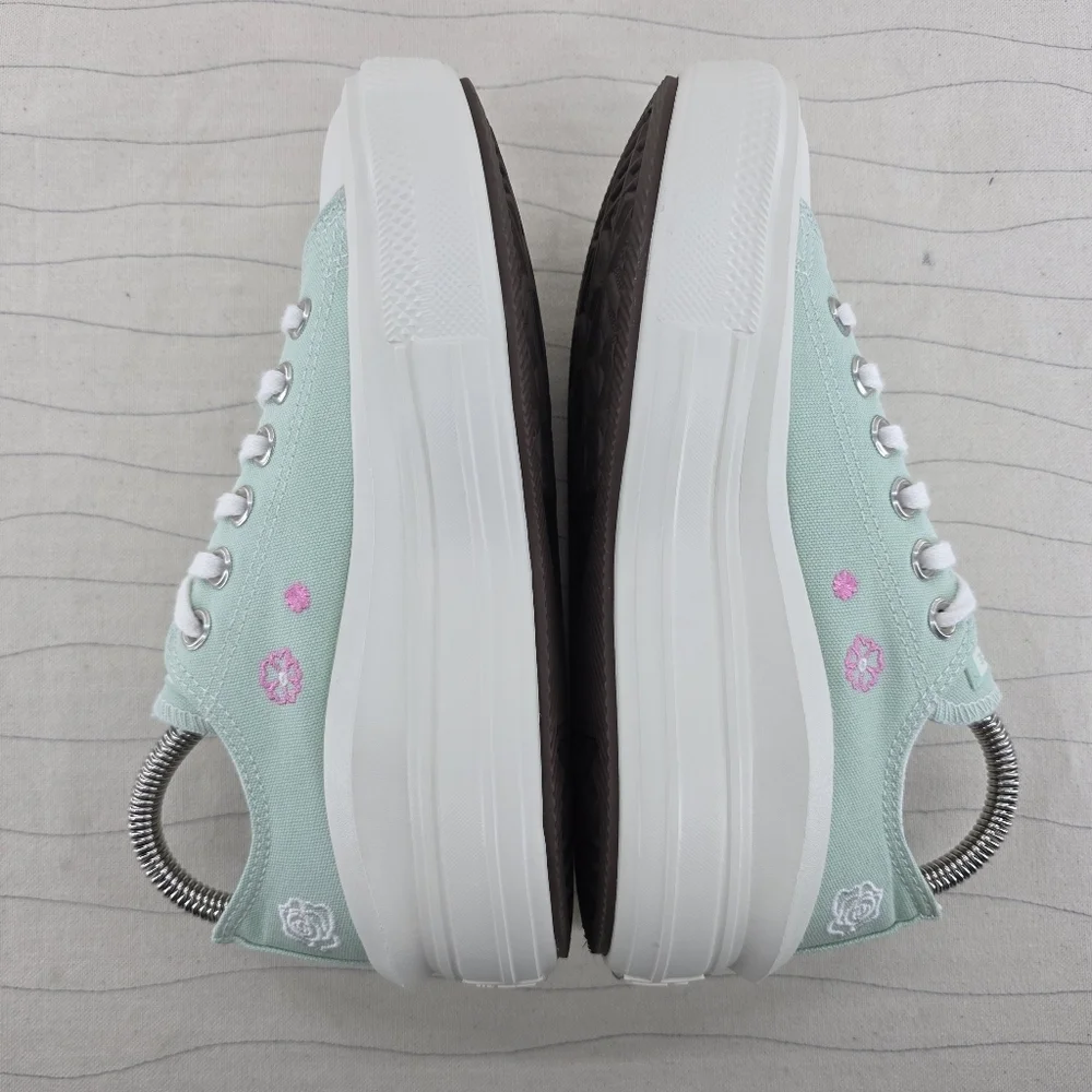 Converse Womens Move Summer Aloe Green Embroidered Platform Shoes A10823C Size 6 - Picture 6 of 10